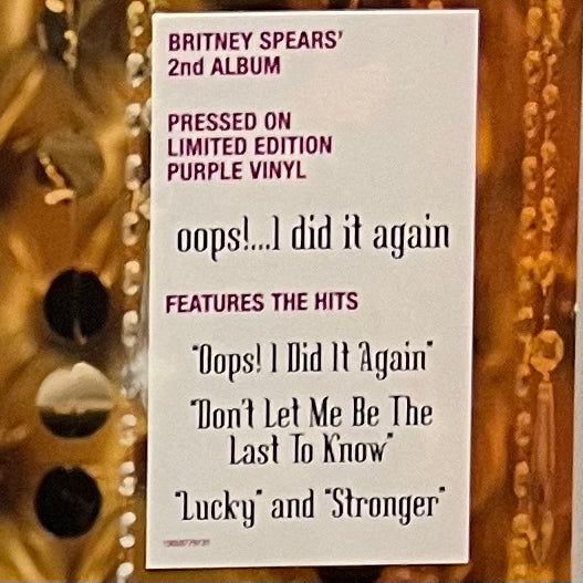 Britney Spears - Oops!... I Did It Again (Purple Vinyl) [Bump/Crease]