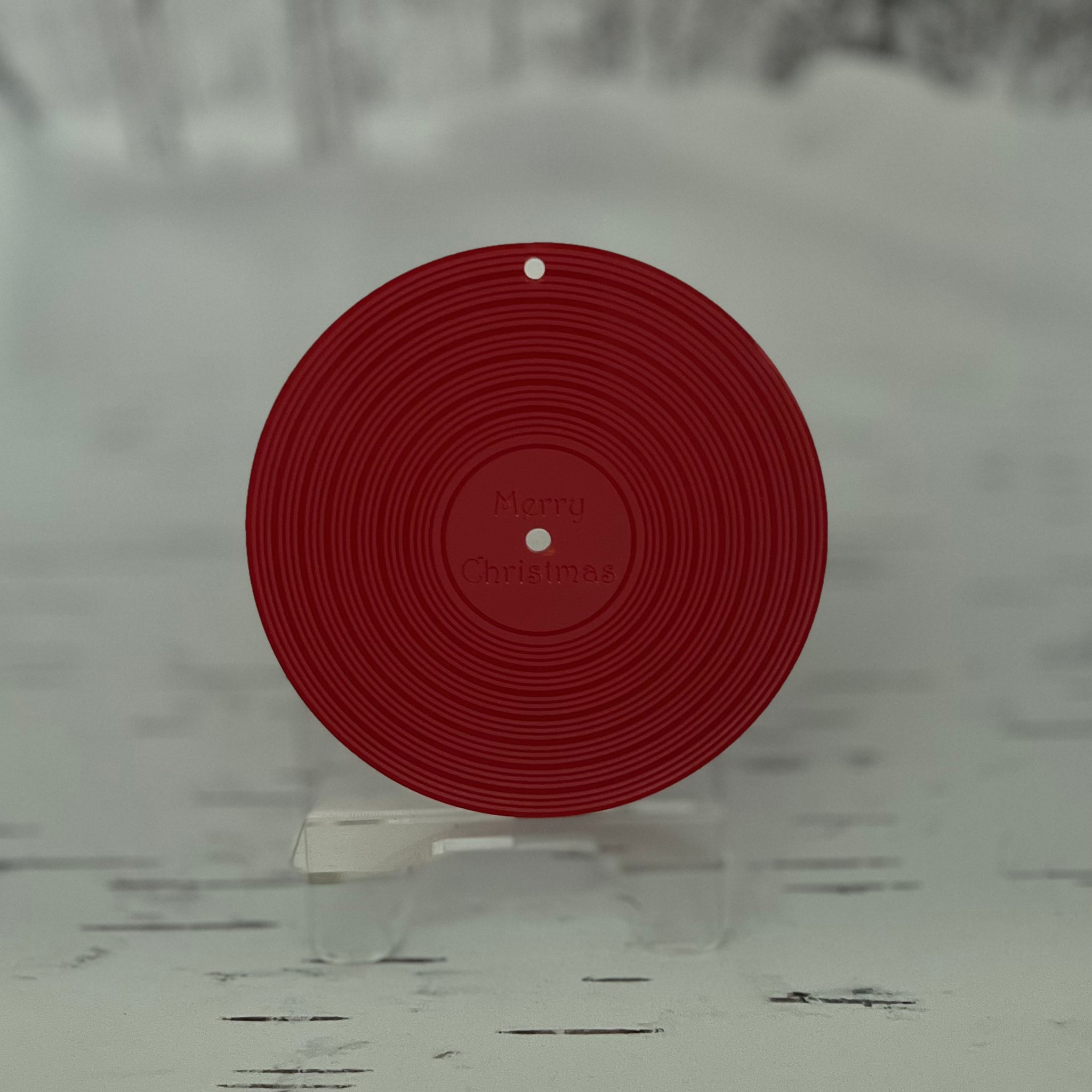 Vinyl Record Christmas Ornament - Red