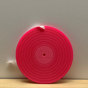 Vinyl Record Christmas Ornament - Hot Pink