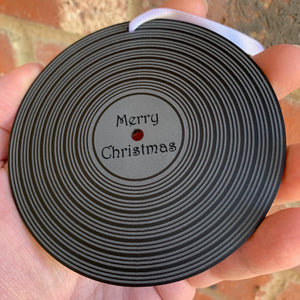 Vinyl Record Christmas Ornament - Matte Black